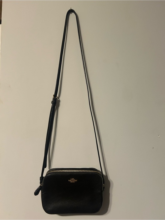 Coach Handbags - Coach Black Pebble Leather Mini Crossbody with Gold Hardware